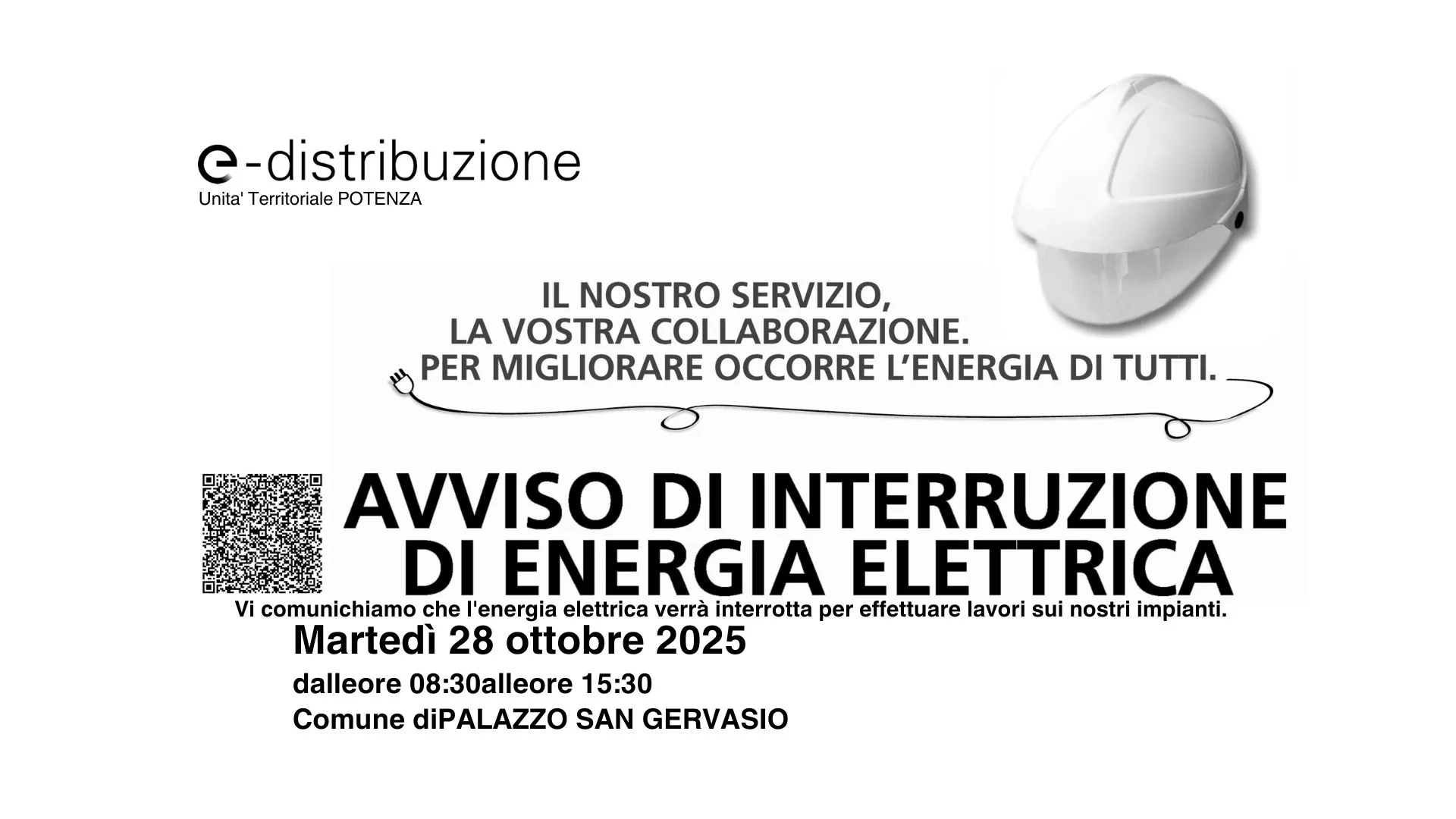 Avviso di interruzione di energia elettrica 28.10.2025